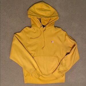 Champion Yellow Sweatshirt Hoodie Pullover